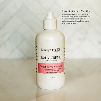 Simply Stated Creations Moisturizers Sweet Berry + Vanilla Body Creme
