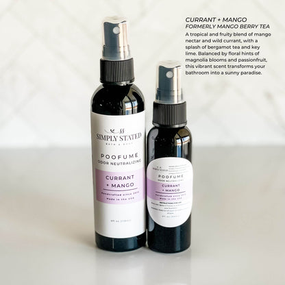 Simply Stated Creations Air Fresheners Currant + Mango Poofume | Bathroom Odor Neutralizing Spray