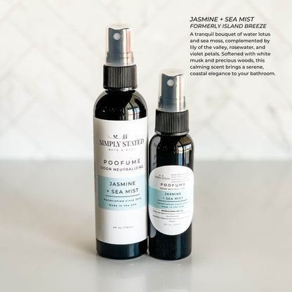 Jasmine + Sea Mist Poofume | Bathroom Odor Neutralizing Spray