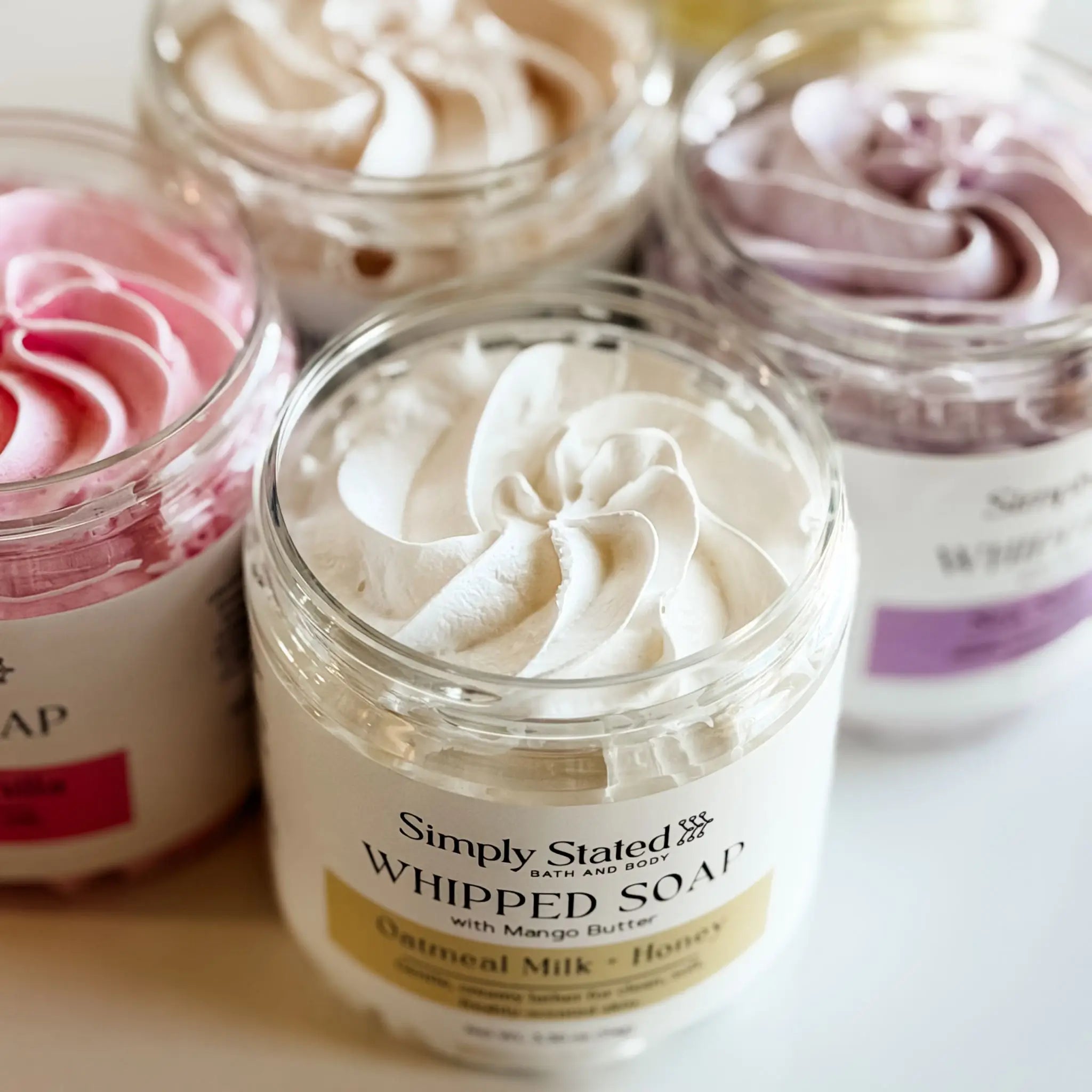 Simply Stated Creations Body Cleansers Oatmeal Milk + Honey Whipped Soap