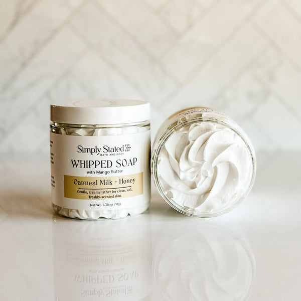 Simply Stated Creations Body Cleansers Oatmeal Milk + Honey Whipped Soap