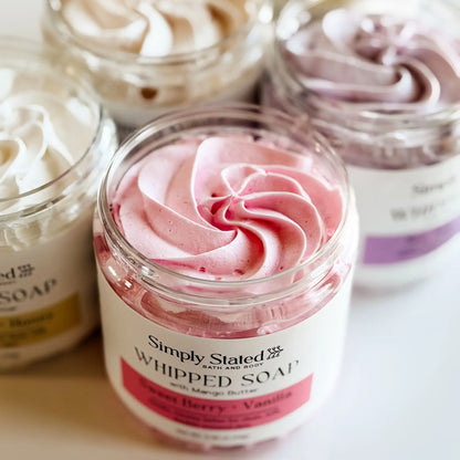 Simply Stated Creations Body Cleansers Sweet Berry + Vanilla Whipped Soap