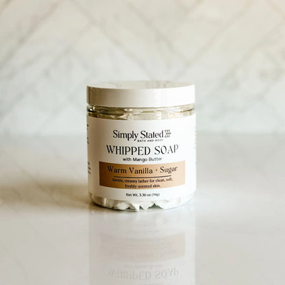 Simply Stated Creations Body Cleansers Warm Vanilla + Sugar Whipped Soap