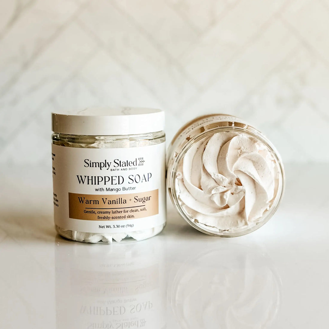Simply Stated Creations Body Cleansers Warm Vanilla + Sugar Whipped Soap