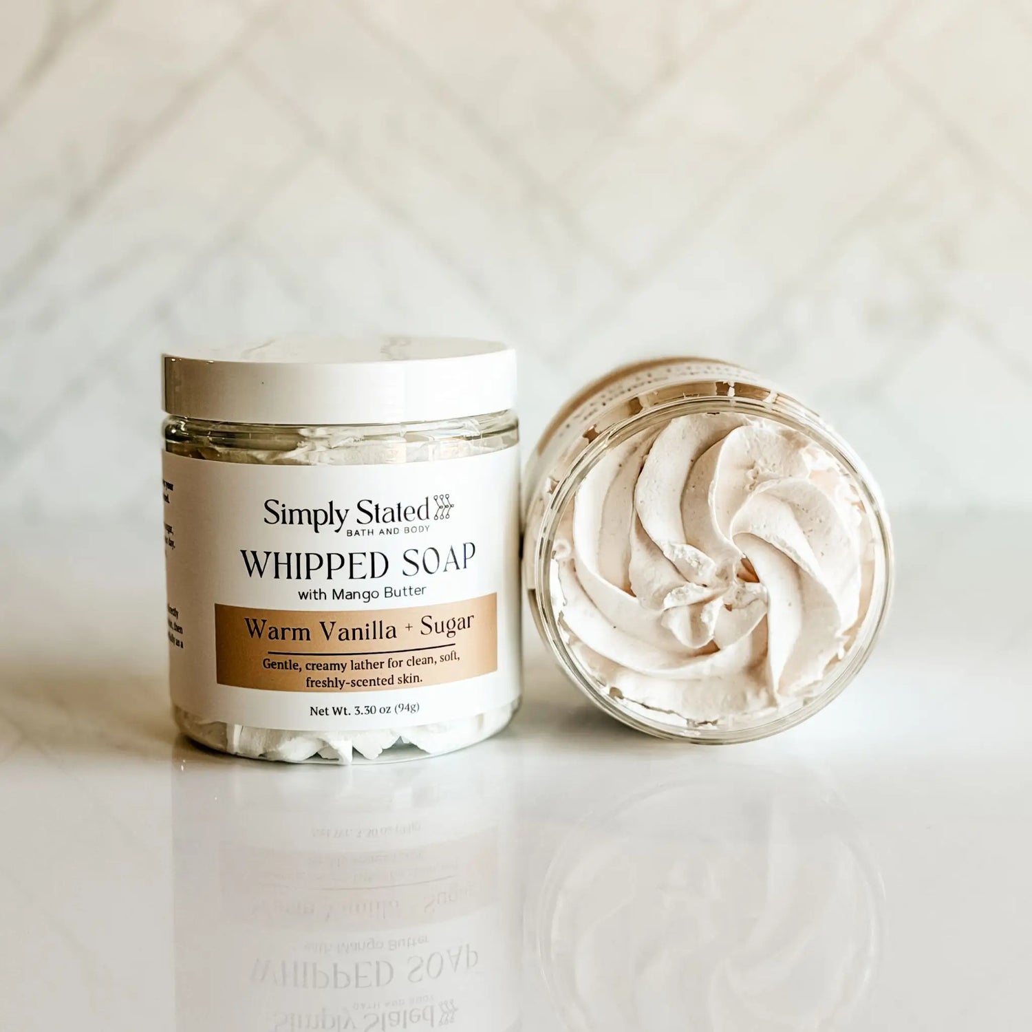 Simply Stated Creations Body Cleansers Warm Vanilla + Sugar Whipped Soap