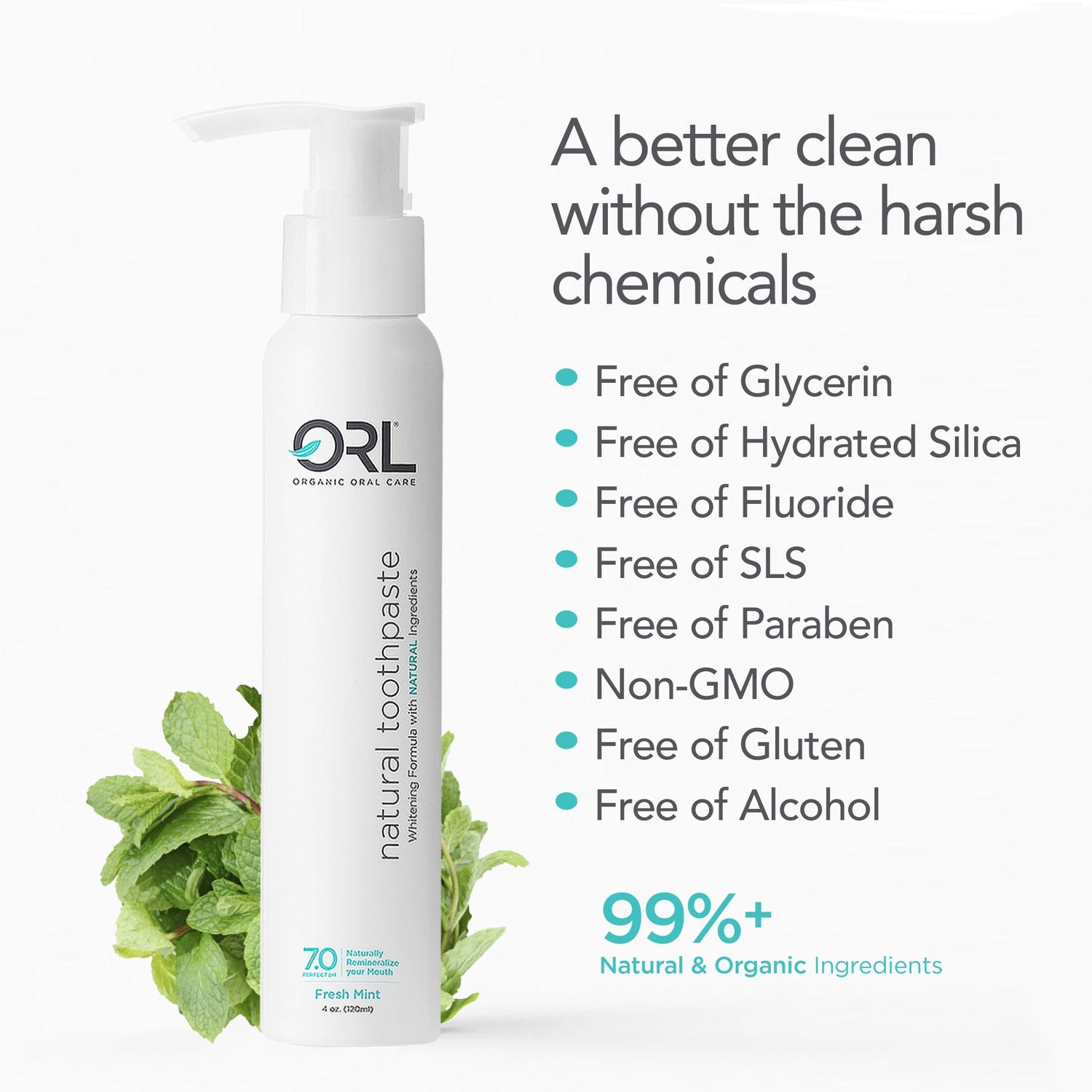 ORL Toothpaste Fresh Mint Single Fresh Mint Natural Hydroxyapatite Toothpaste