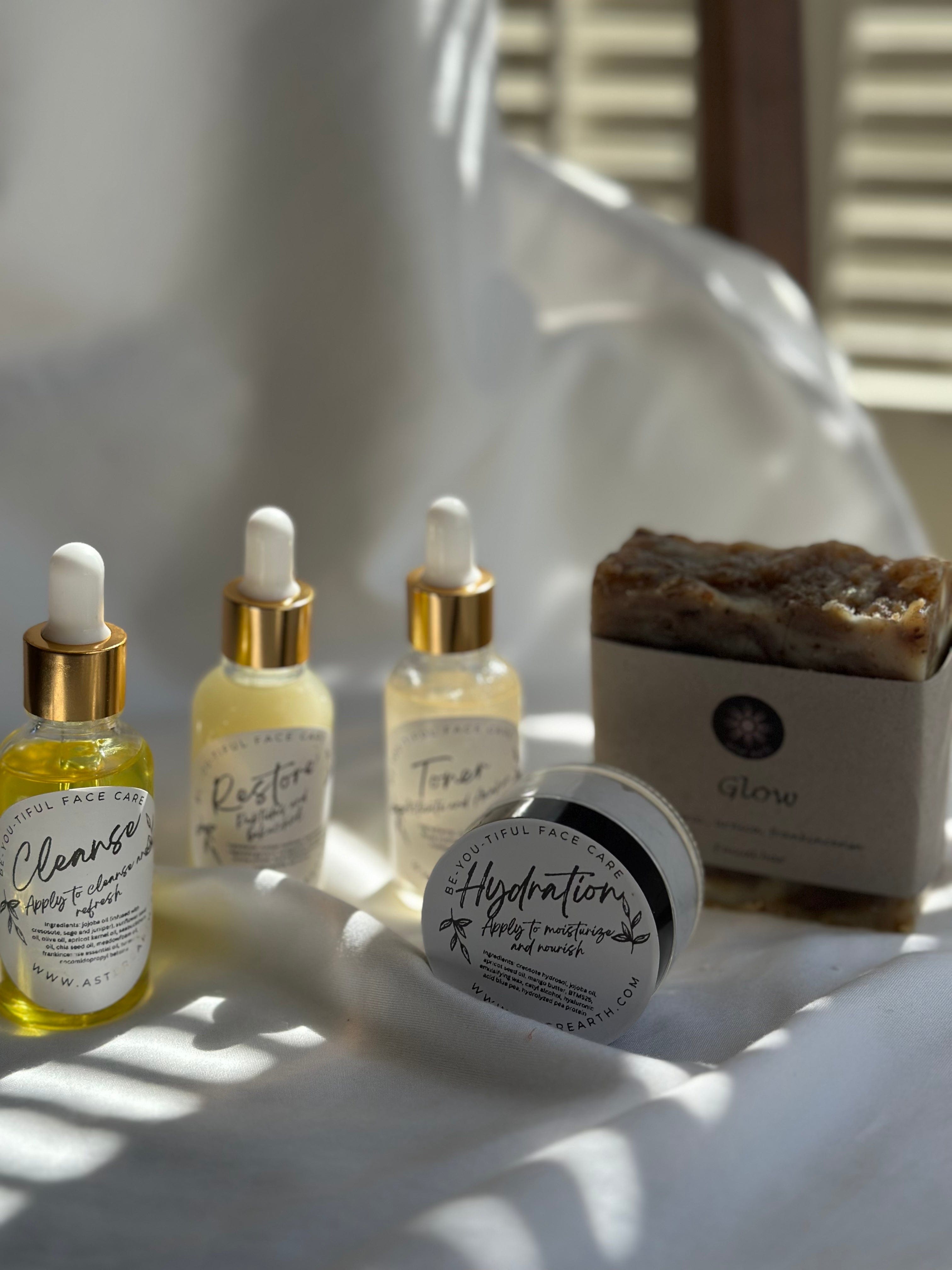 Aster Earth Bath And Body 4 piece Glow Up + Glow Facial Bar Skincare Kit