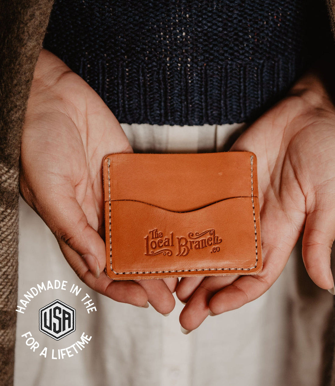 The Local Branch Leather Caramel Leather Slim Wallet