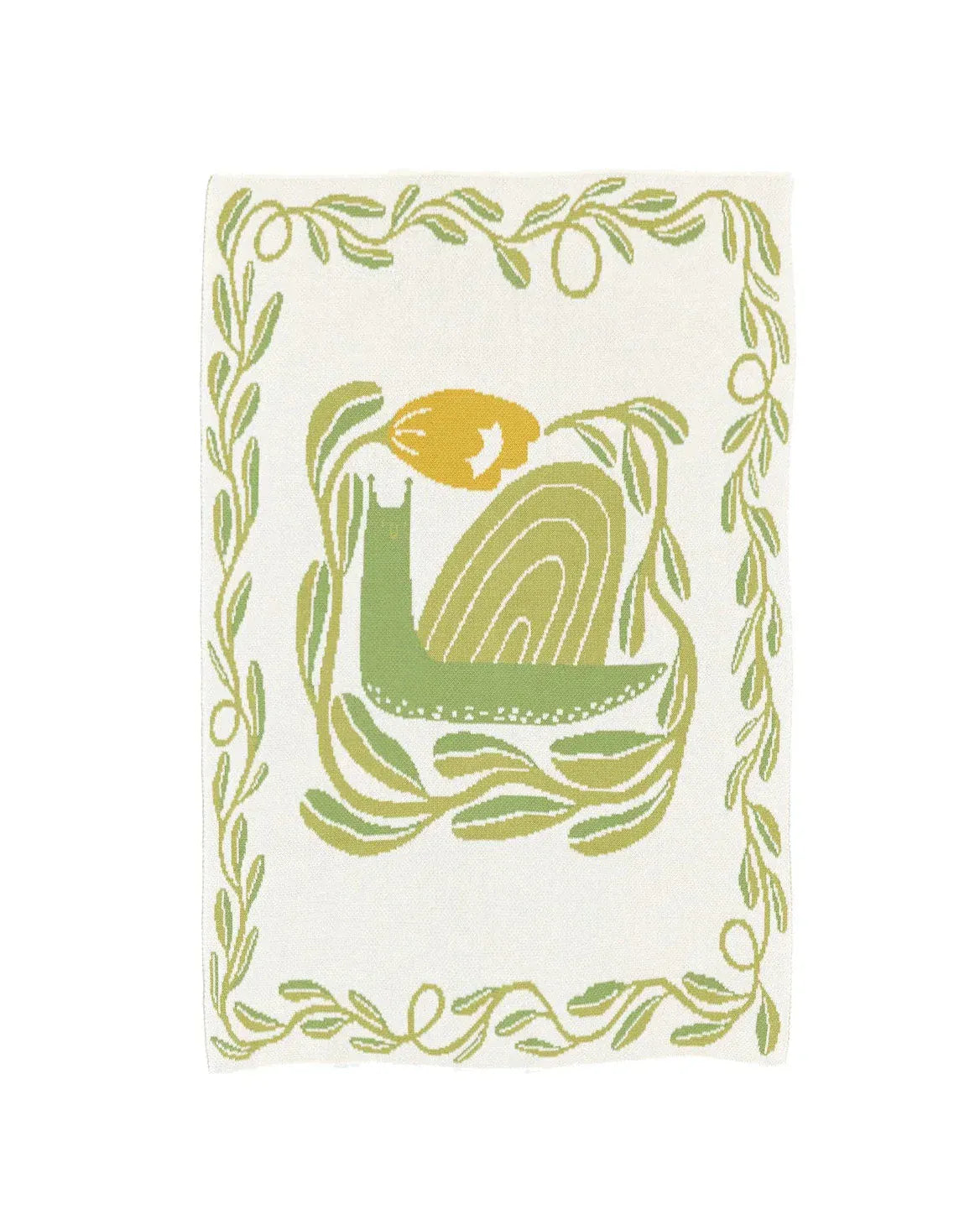 Biquette Baby Blanket Meadow in Egyptian &amp; Organic Cotton Snail Trail - Baby &amp; Kid&