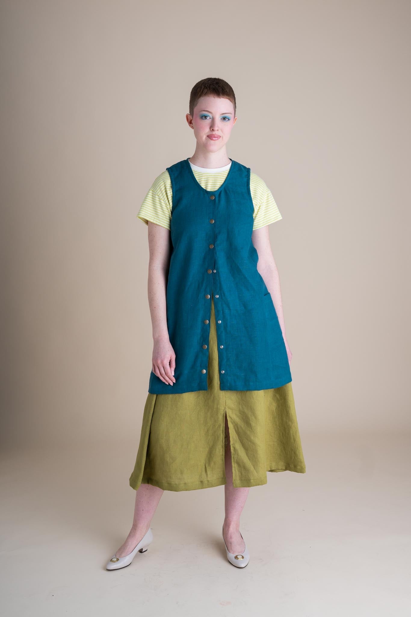 Snap Smock in Peacock