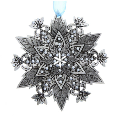 Snow Crystal Poinsettia Ornament (Aluminum)