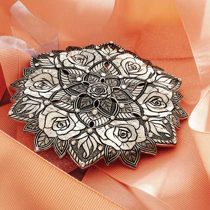 Snow Crystal Rose Ornament (Aluminum)
