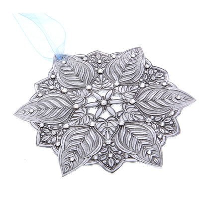 Snow Crystal Winter Greens Ornament (Aluminum)