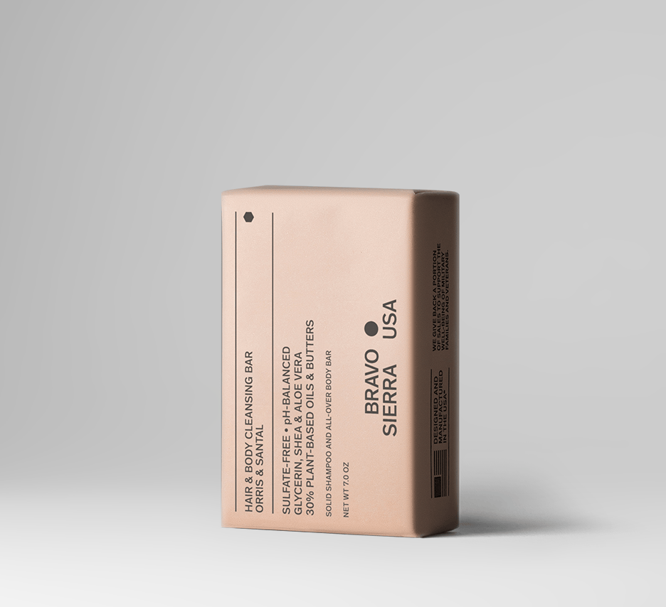 Bravo Sierra SOLID CLEANSER ORRIS &amp; SANTAL HAIR &amp; BODY CLEANSING BAR