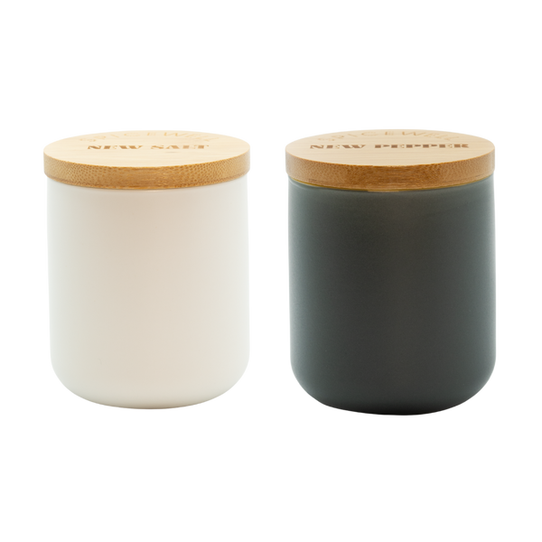 Ceramic Salt & Pepper Cellars + Scoops - My American Goods