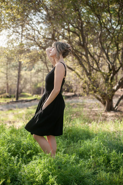 Field Day Dress Agnes dress in Black Linen