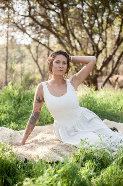 Field Day Dress Agnes dress in Oat Linen