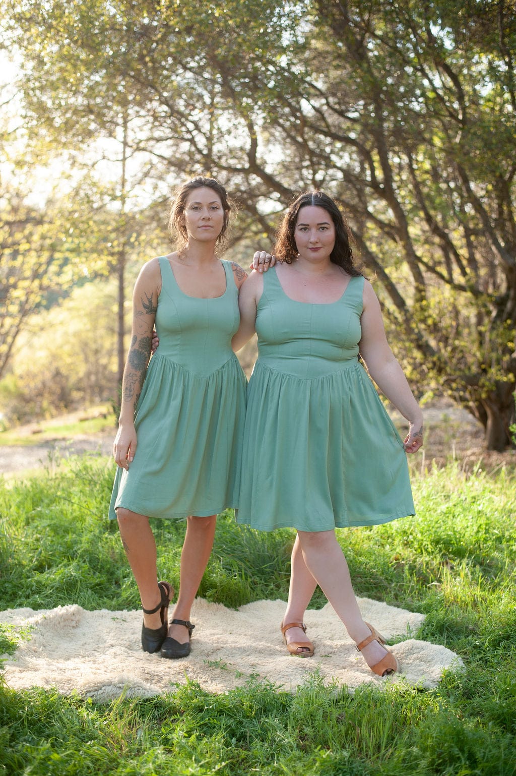Field Day Dress Agnes dress in Sage Challis
