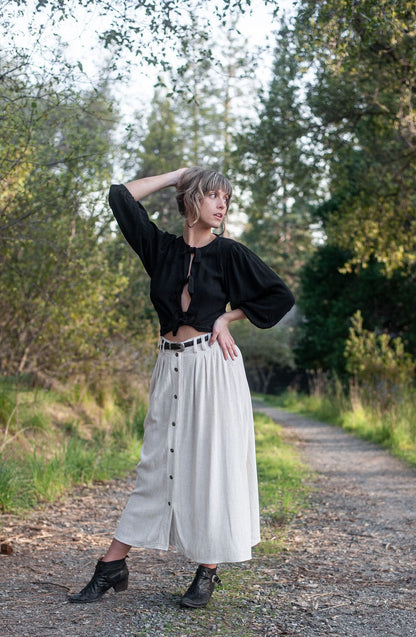 Field Day Top Poet Top in Black Cotton