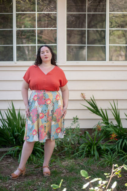 Field Day Top Dolman Top in Coral Challis