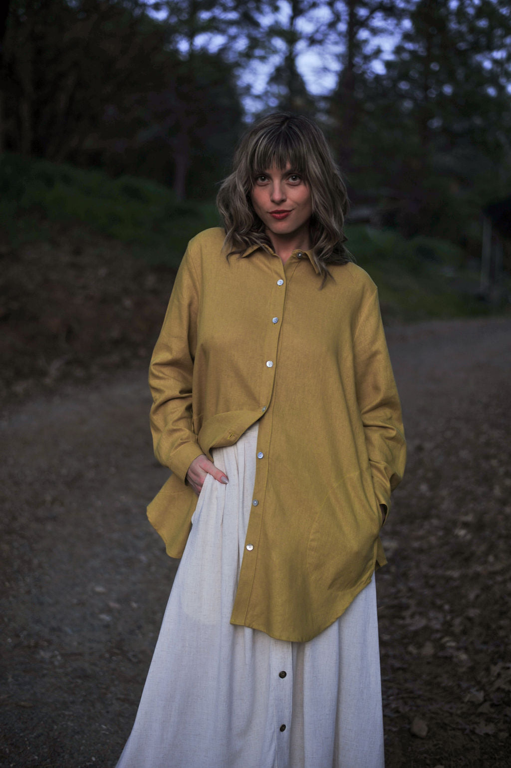 Cora Cover Up in Mustard Linen