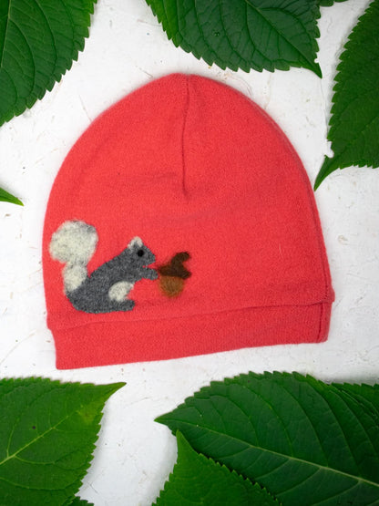 Ash &amp; Rose hat Coral Pink Squirrel Cashmere Hat - Child