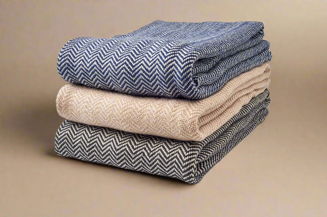 Chevron Pattern Soft Wool Throw Size Blanket