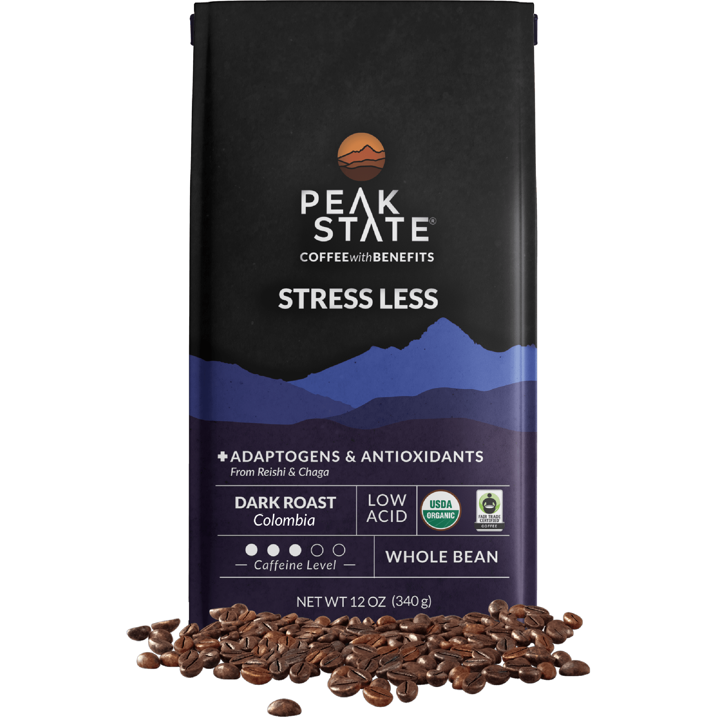 Peak State Coffee GFM Only STRESS LESS Dark Roast