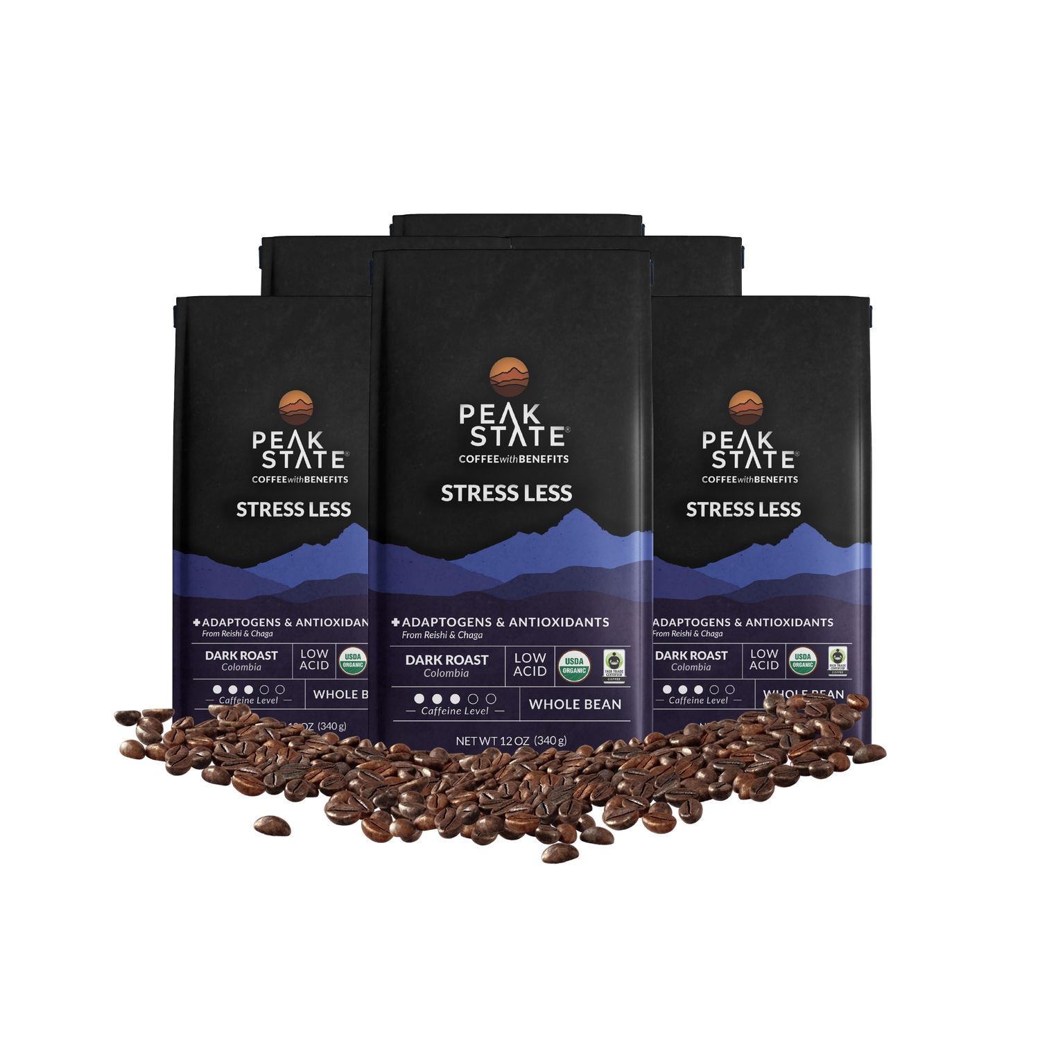 Wholesale Only - Case of 6 - STRESS LESS Dark Roast - My American Goods