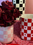 Ruby Clay Company Checkered Heart Vase