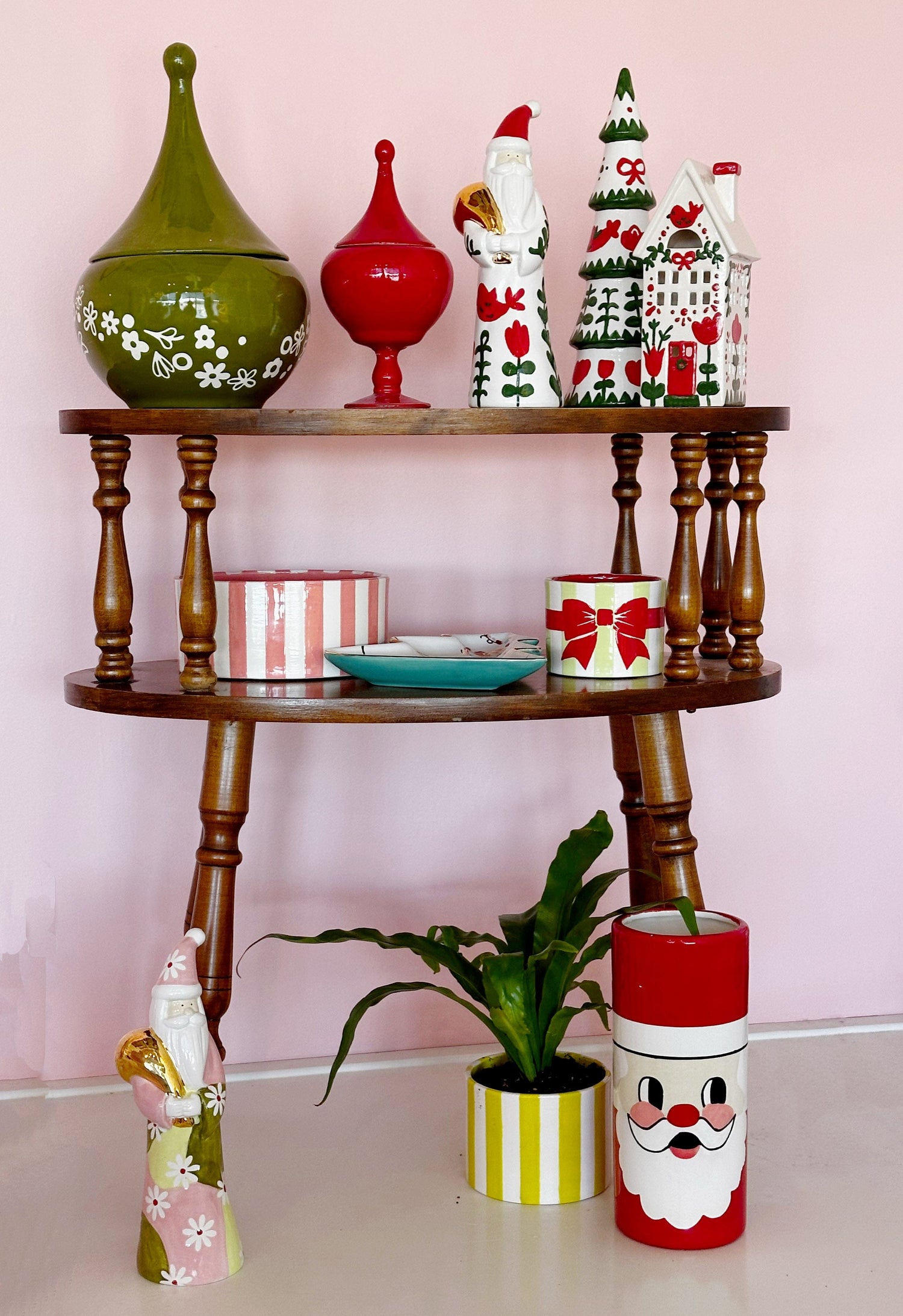 Ruby Clay Company Big Top Stripes Handpoured Candle &amp; Vase