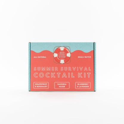 Summer Survival Cocktail Kit - 16oz Grapefruit &amp; Rosemary, 16oz Sangria Mixer, 16oz Blueberry Lavender - My American Goods