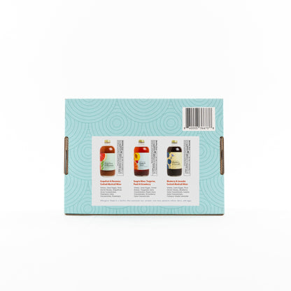 Summer Survival Cocktail Kit - 16oz Grapefruit &amp; Rosemary, 16oz Sangria Mixer, 16oz Blueberry Lavender - My American Goods