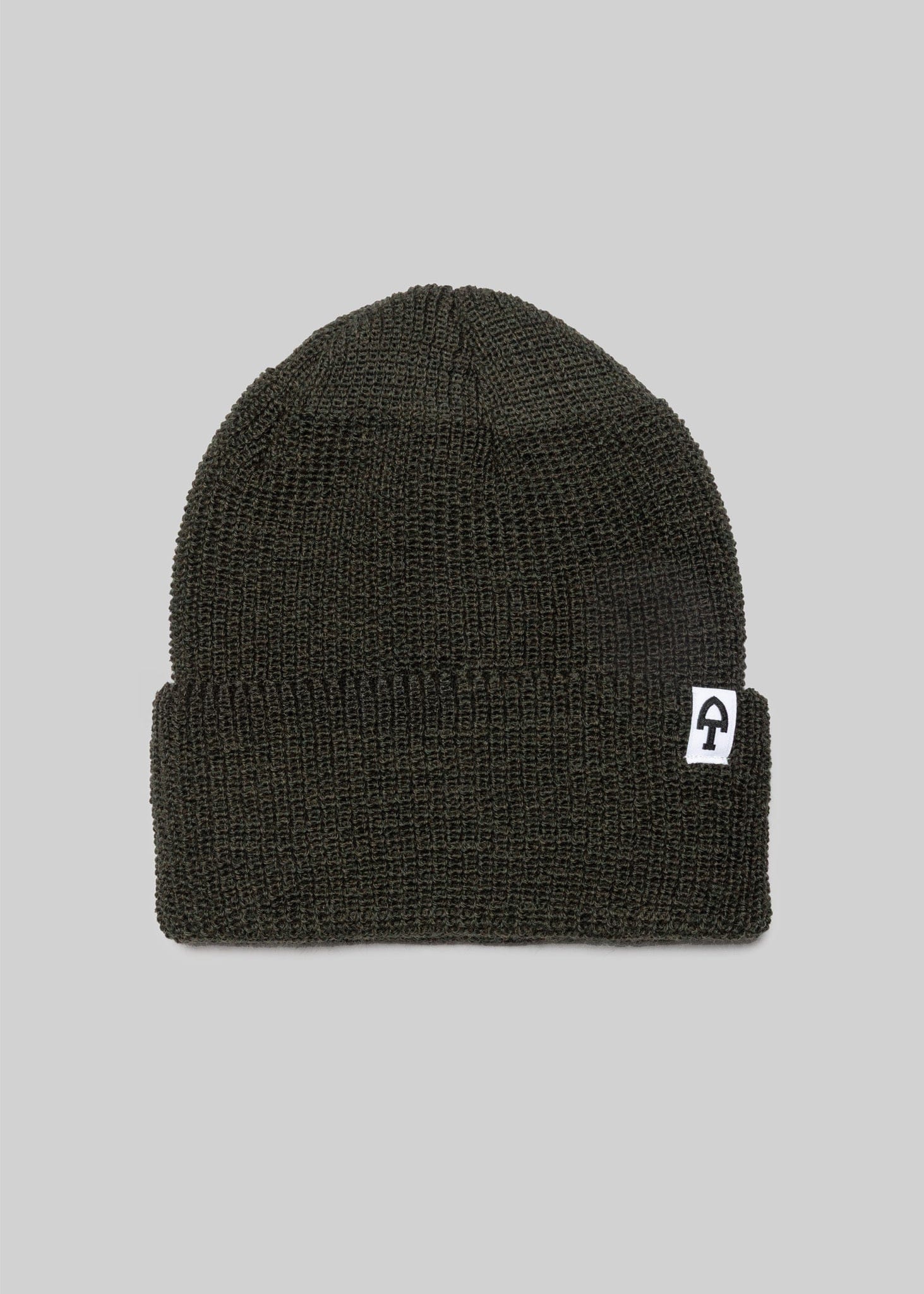 American Trench Accessories dark olive Merino Cardigan Stitch Beanie