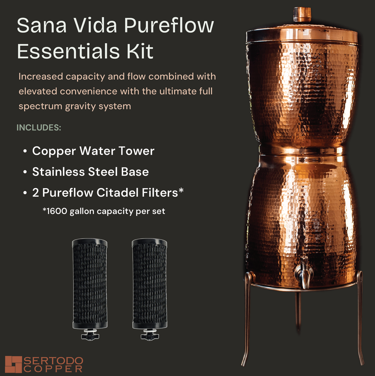 Sana Vida PureFlow Copper Water Filtration System