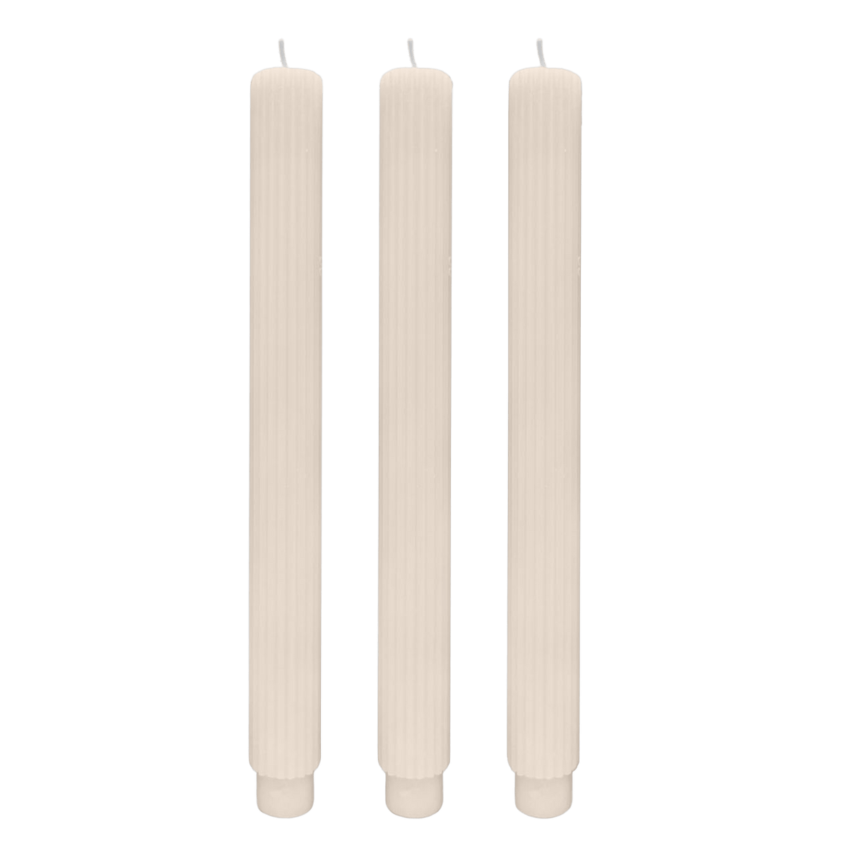 Fluted Taper Candles - Set of 3