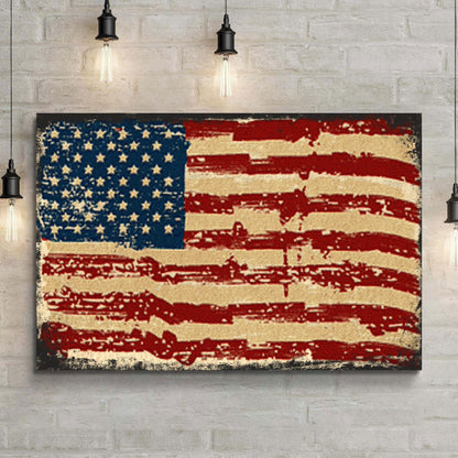 Tailored Canvases Canvas 18x12 inch Medium Premium Gallery Wrapped American Flag Canvas Wall Art