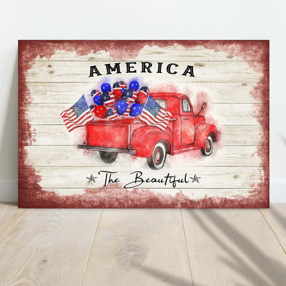 Tailored Canvases Canvas 18x12 inch Medium Premium Gallery Wrapped America The Beautiful Sign II