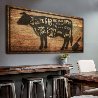 Tailored Canvases Canvas Cow Butcher Kitchen Sign II