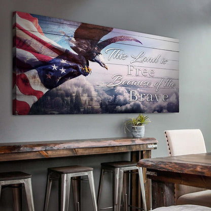 Tailored Canvases Canvas 20x10 inch Medium Premium Gallery Wrapped / Style 3 God Bless America Sign