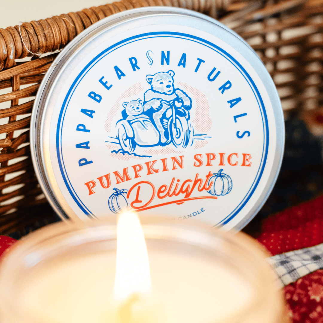 PapaBear Naturals Candle Pumpkin - Tallow Candle - 6 oz