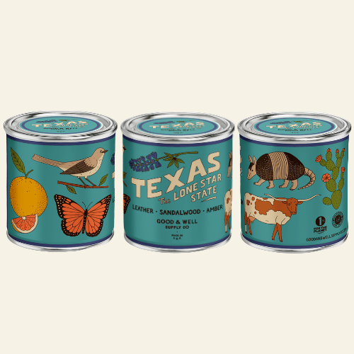 Good &amp; Well Supply Co Candles Half Pint / 8oz / Cotton Wick Texas State Candle