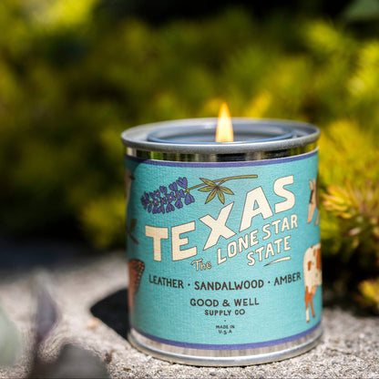 Good &amp; Well Supply Co Candles Half Pint / 8oz / Cotton Wick Texas State Candle