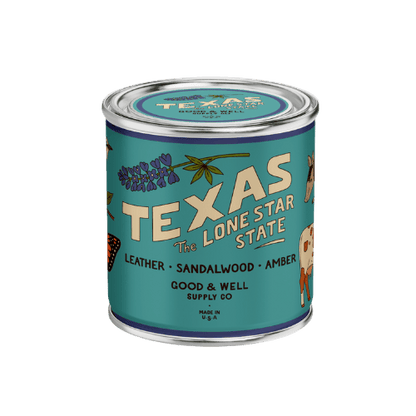 Good &amp; Well Supply Co Candles Half Pint / 8oz / Cotton Wick Texas State Candle