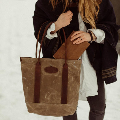 The Local Branch Waxed Canvas Voyager Waxed Canvas Tote - USA Made