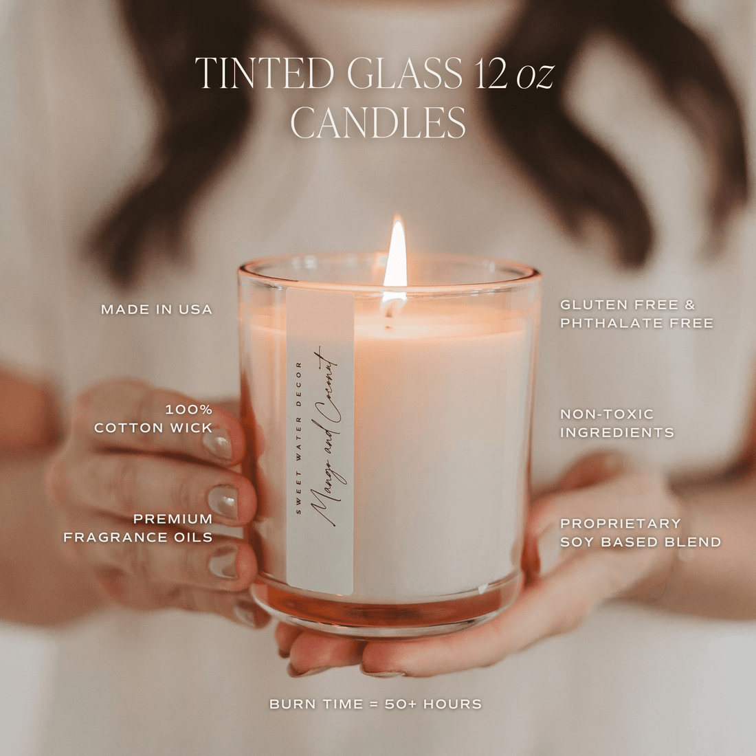 Farmhouse Soy Candle - Tinted Glass Jar - 12 oz - My American Goods