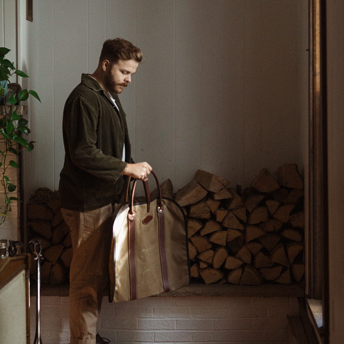 The Local Branch Leather Rugged Log Carrier - USA Made