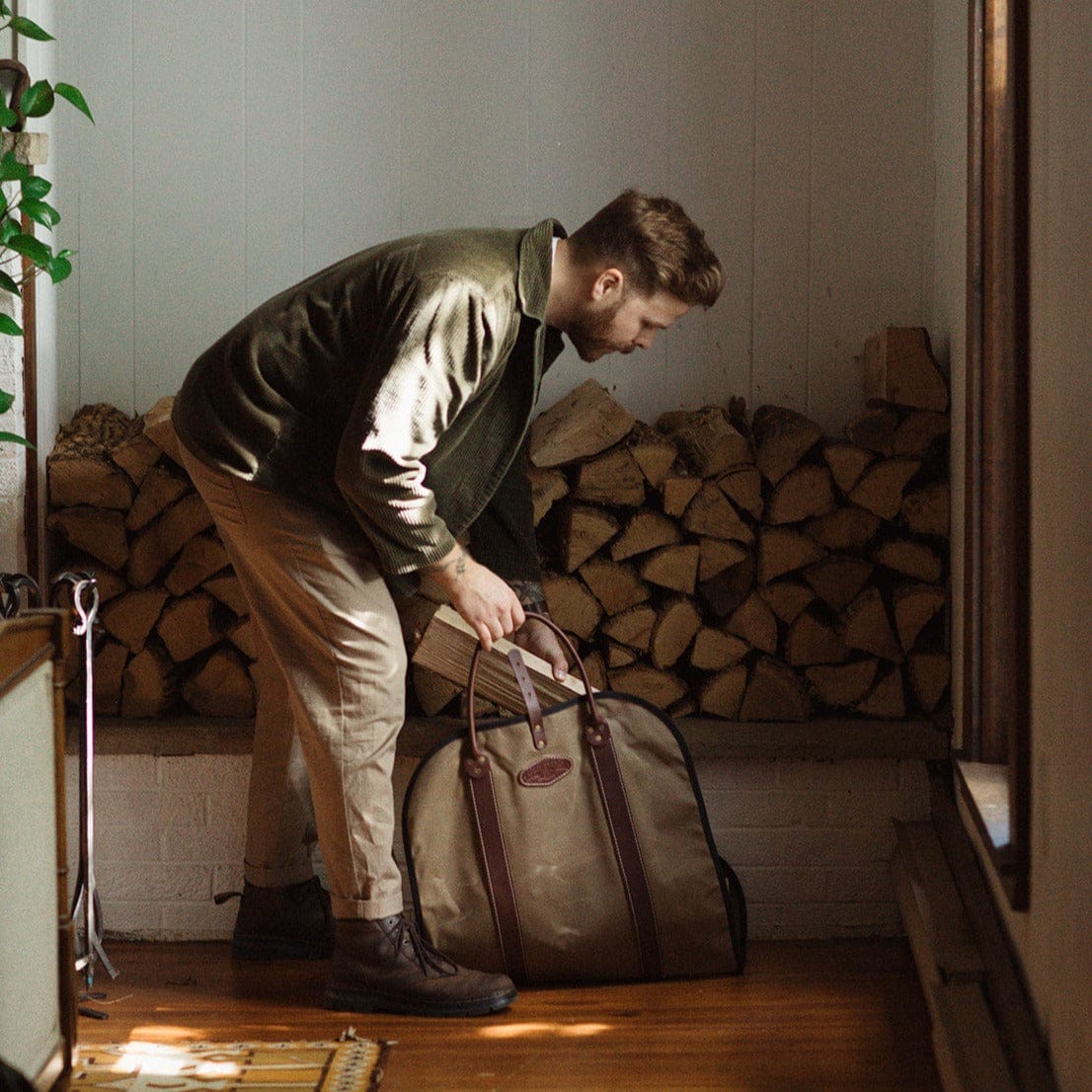 The Local Branch Leather Rugged Log Carrier - USA Made