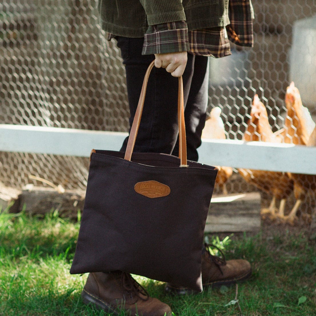 The Local Branch Waxed Canvas Charcoal Forager Canvas Tote - USA Made