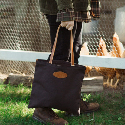The Local Branch Waxed Canvas Charcoal Forager Canvas Tote - USA Made